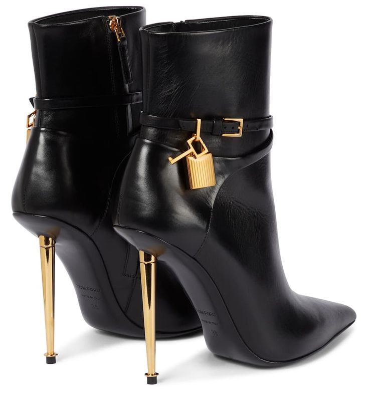 Tom Ford Padlock Pointed Pump — Burgundy