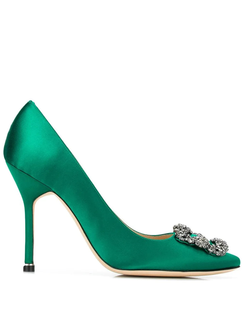 Manolo Blahnik Hangisi 105 Satin Pump — Champagne