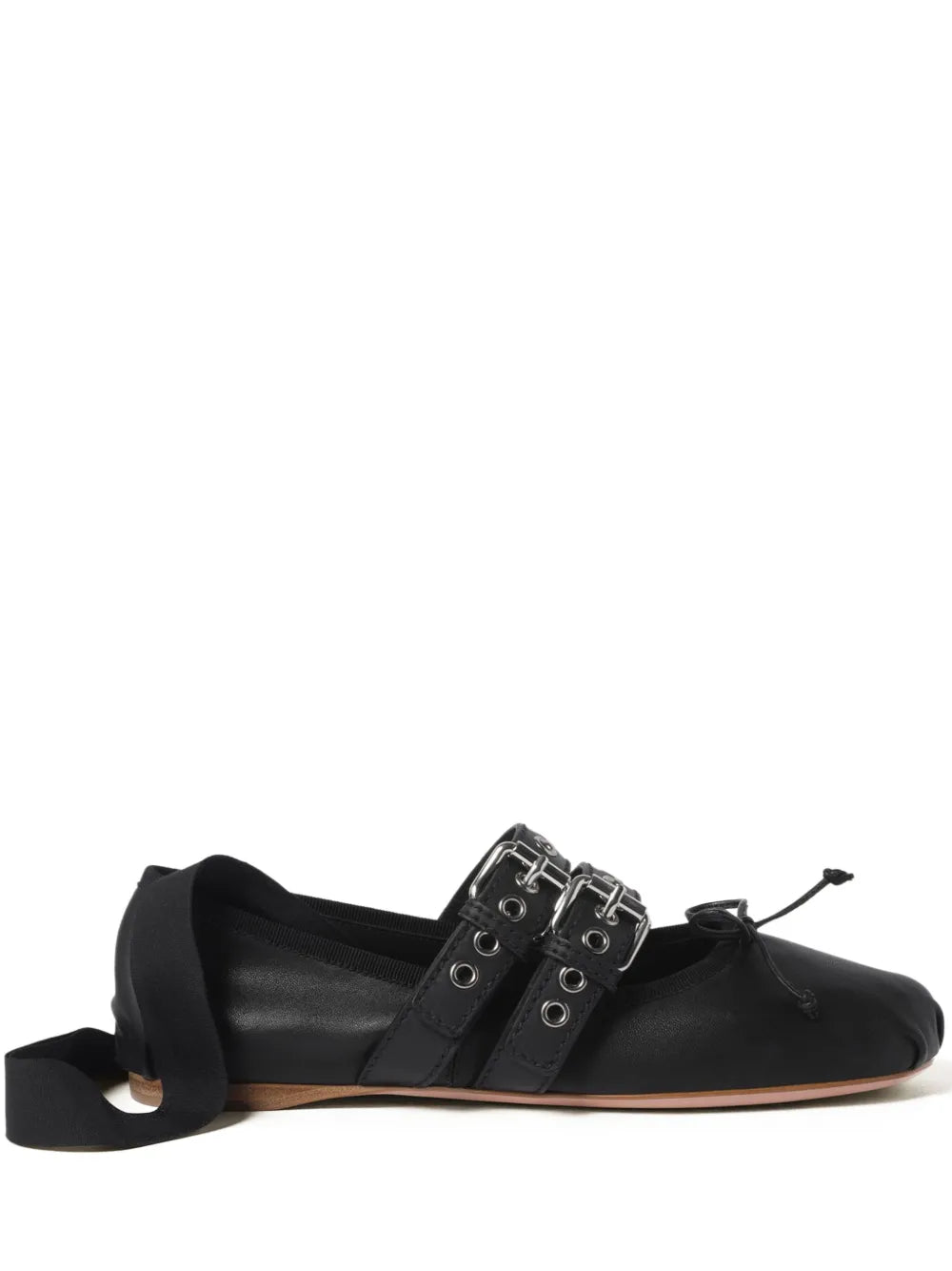 Miu Miu Ballerinas in Patent Leather — Black