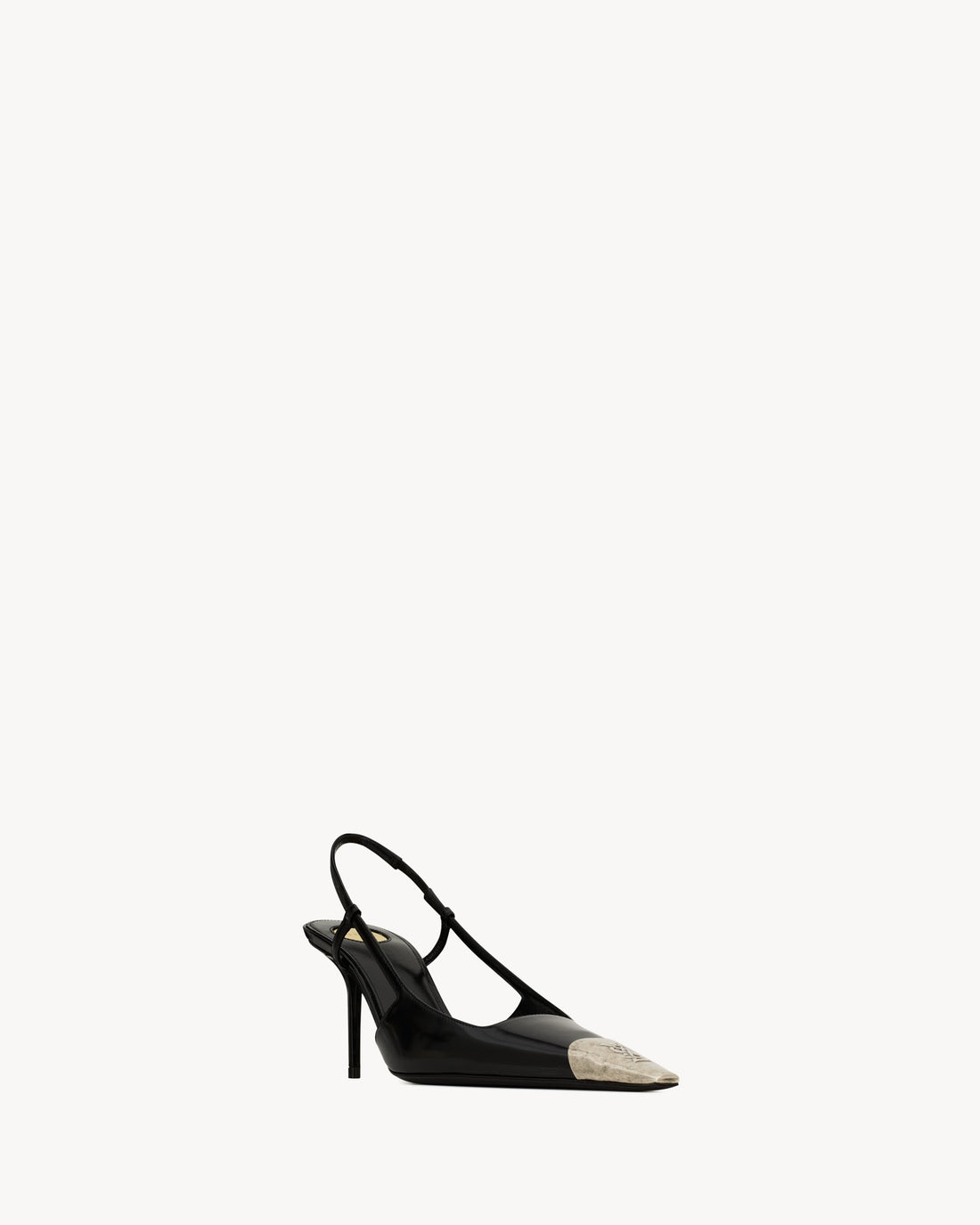 YSL Jeanne Slingback Pumps In Glazed Leather