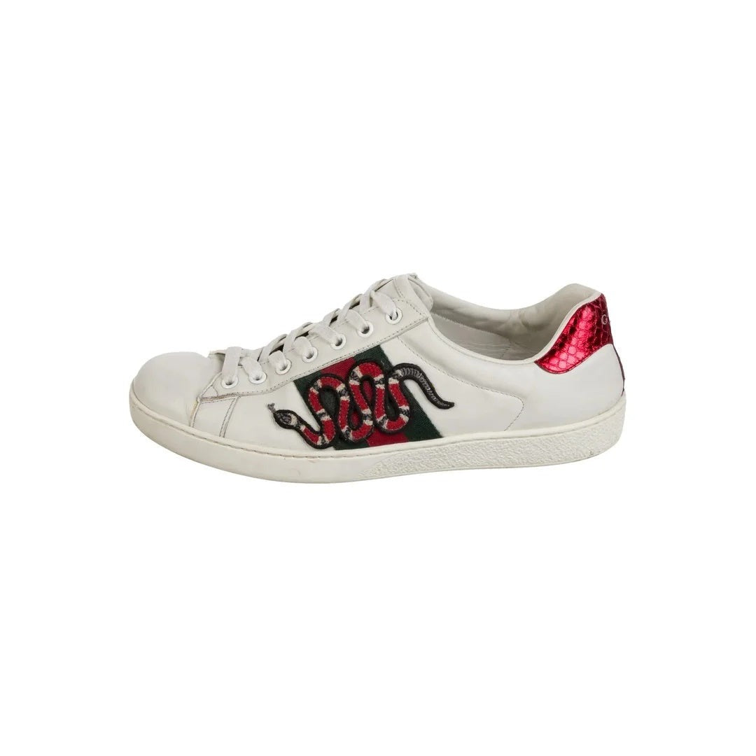 Gucci Sneakers White & Pink With Snake