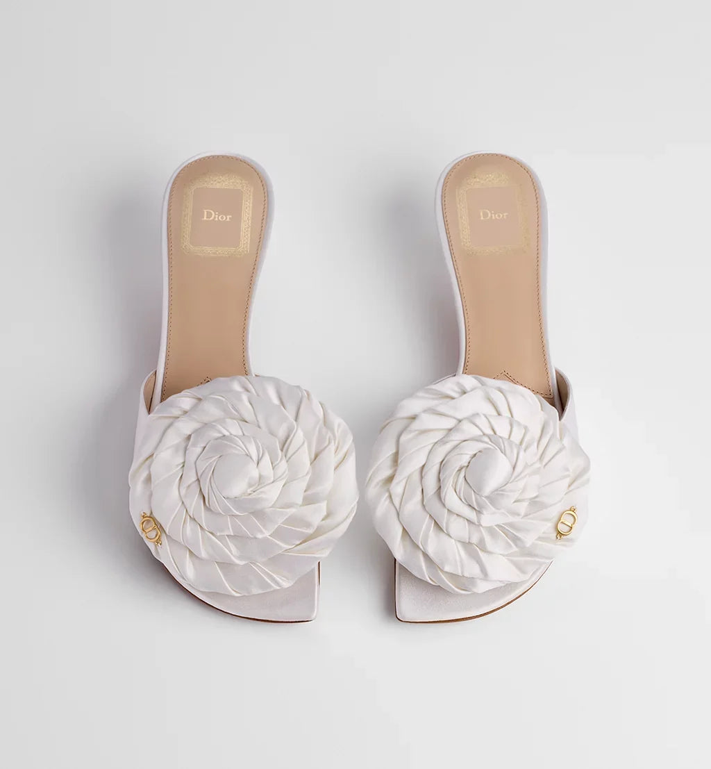 Dior Aurore Heeled Sandal White
