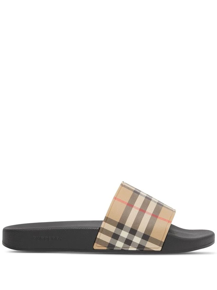 Burberry Vintage Check Slide Sandal — Beige Check