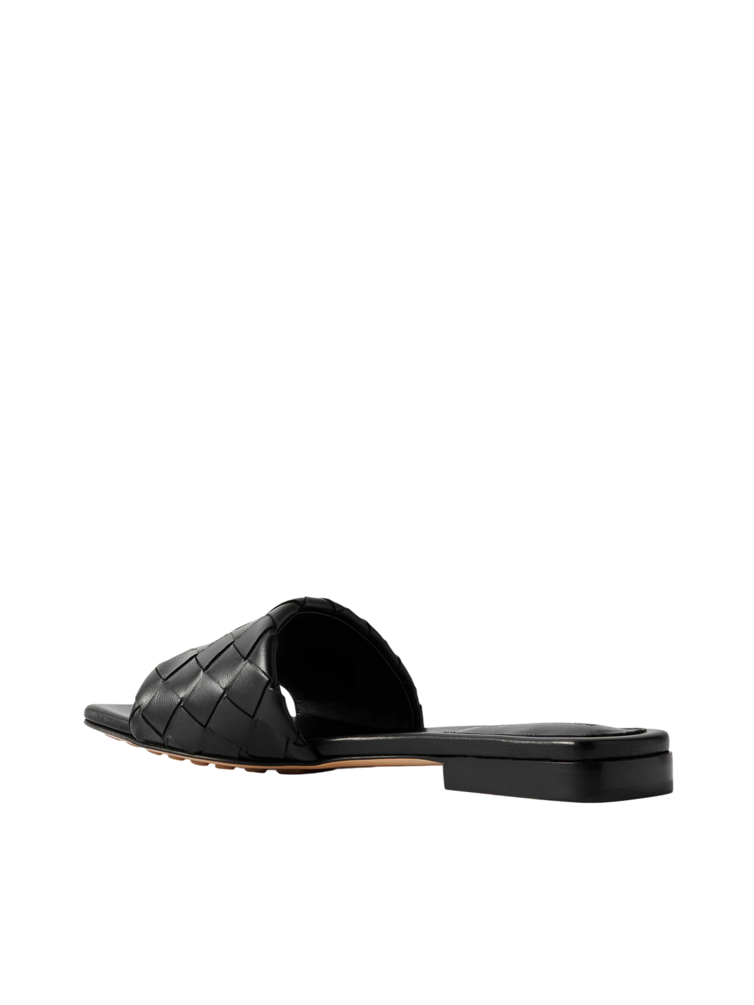 Bottega Veneta Riva Intrecciato Leather Slides Black