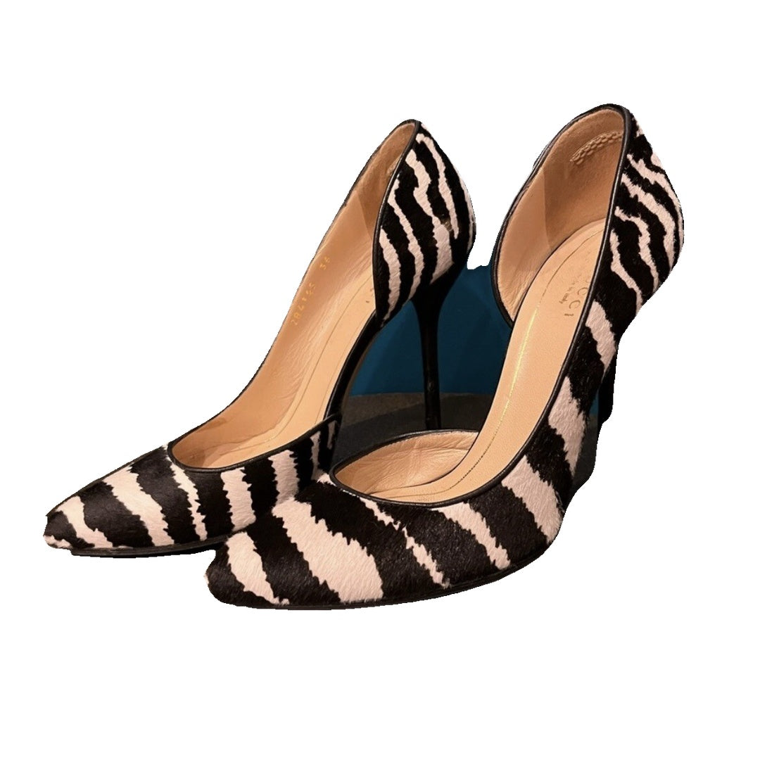 Gucci 'marmont' Zebra Print Pump Black
