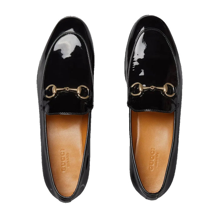 Gucci Como Loafer, Leather Black Patent With Horsebit