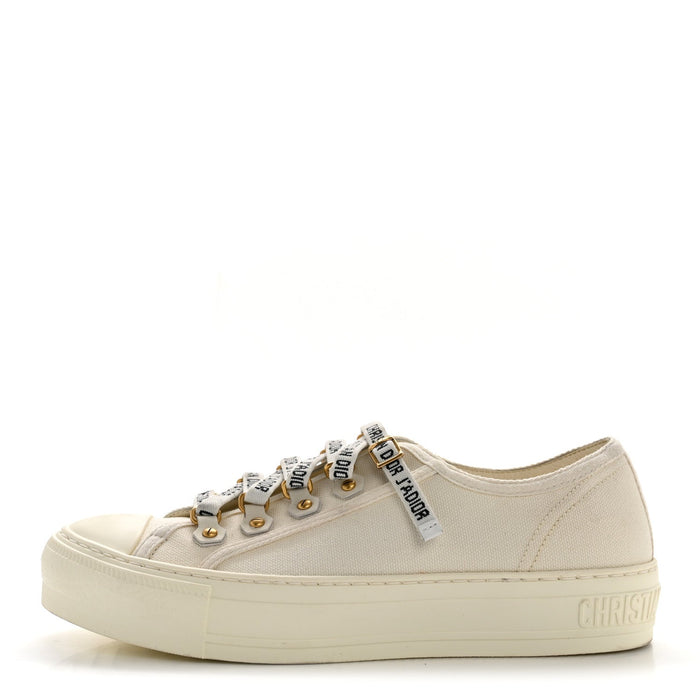 Christian Dior Walk'n'Dior Low Top Sneakers Black Canvas Floral & Beige