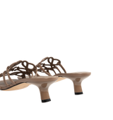 Loewe Petal Anagram Slide in Beige Rhinestone Suede 3