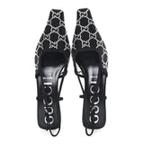 Gucci Crystal GG Monogram Slingback Pumps Black 5