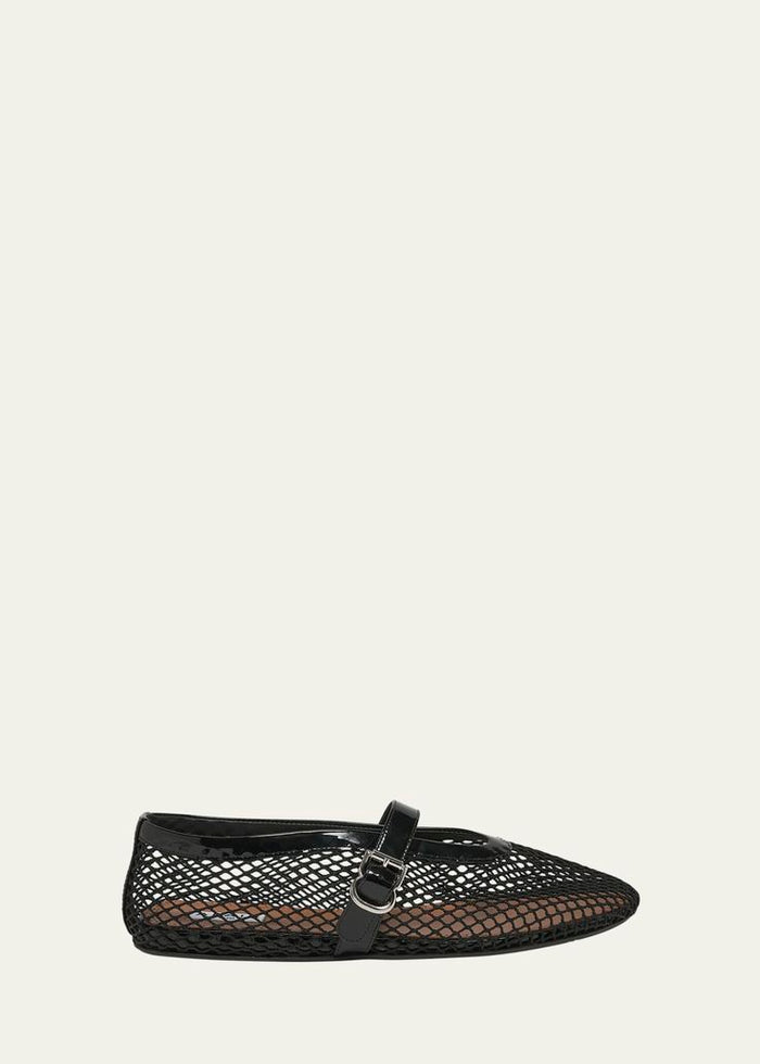 Alaïa Mary Jane Cinturino Buckle Flat — Black