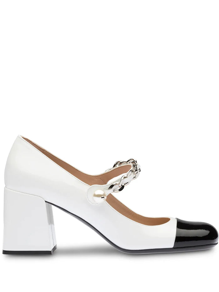 Miu Miu Mary Jane Patent Leather Pumps — Black