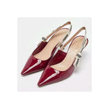 Christian Dior Patent Ribbon J'Adior Slingback 100Mm Pump Burgundy 2