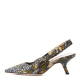 Christian Dior Toile de Jouy Sweet D Slingback Pump Blue & Yellow 1