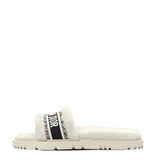 Christian Dior DWay Shearling Slide Sandals Cookie White 1