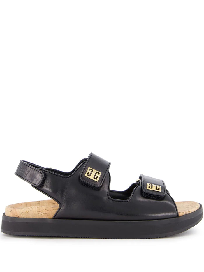 Givenchy 4G Logo Buckle Flat Sandal — Black