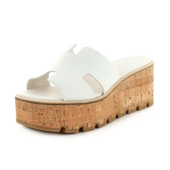 Hermès Eze 30 Leather Sandal in White