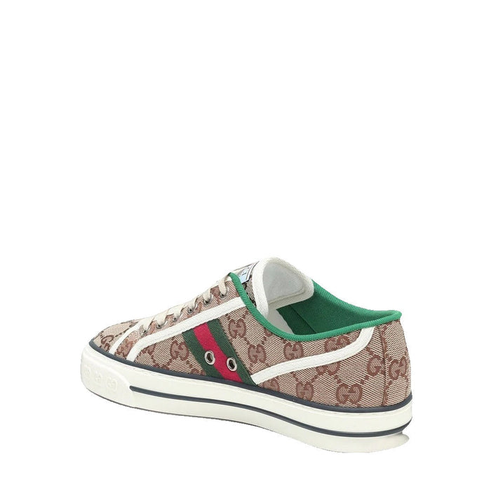 Gucci Canvas Web Tennis Sneakers Burro Mystic Beige & Brown GG