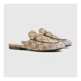 Gucci Glitter Princetown Slippers Beige & Brown GG 1