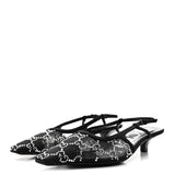 Gucci Crystal GG Monogram Slingback Pumps Black 8