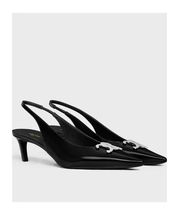 Celine Triomphe Slingback Pump in Calfskin — Black