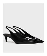 Celine Triomphe Slingback Pump in Calfskin — Black 1