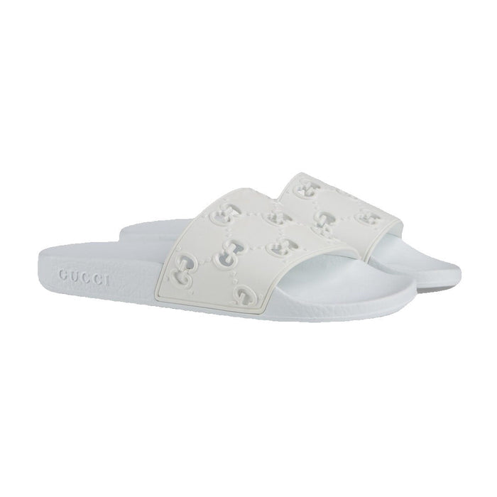 Gucci Monogram Web GG Slide Sandals Off White