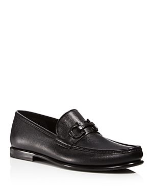 Salvatore Ferragamo Gancini Leather Loafer — Black