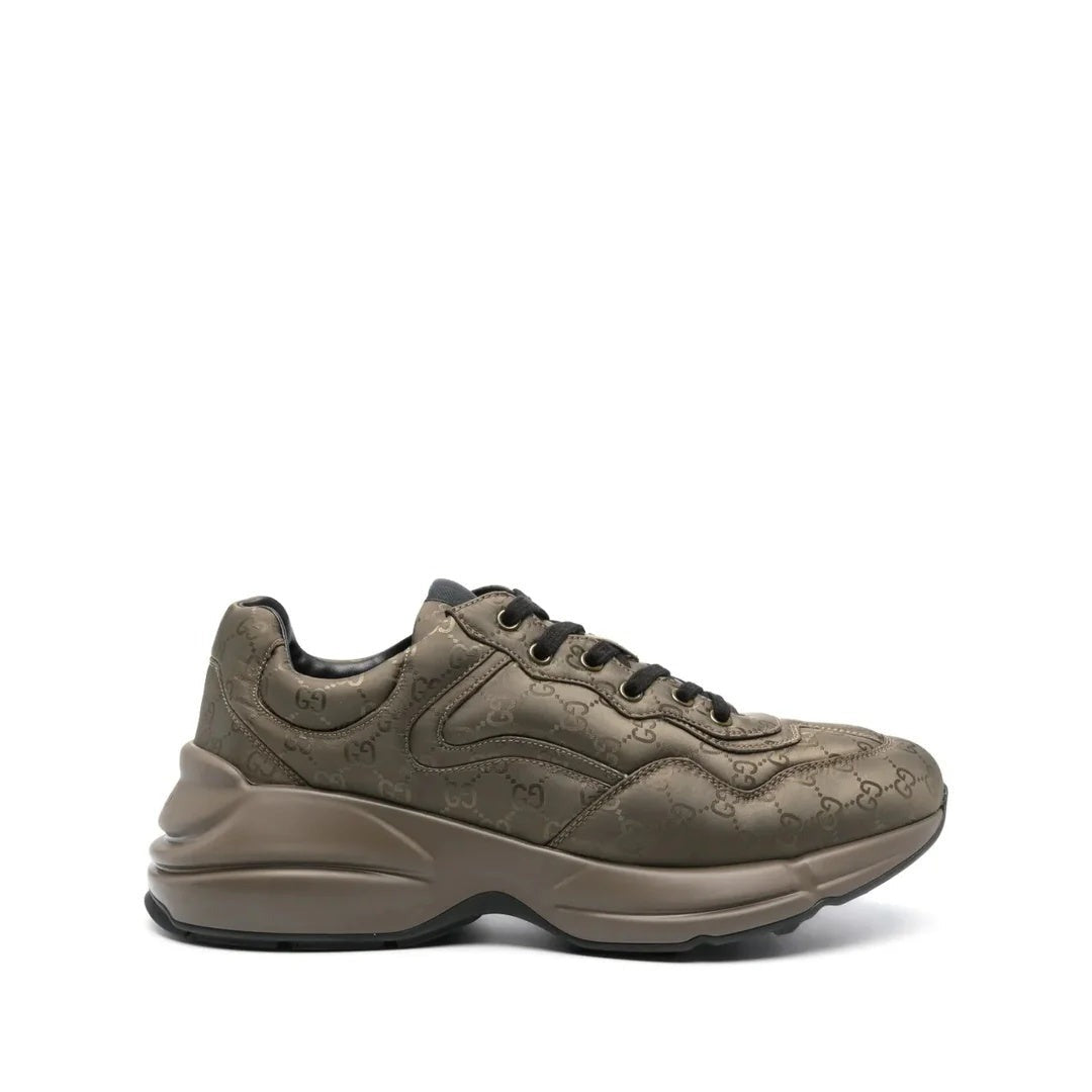 Gucci GG Supreme Monogram Rhyton Sneakers Bronze & Brown