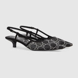 Gucci Slingback Pump Lace and Crystal 2