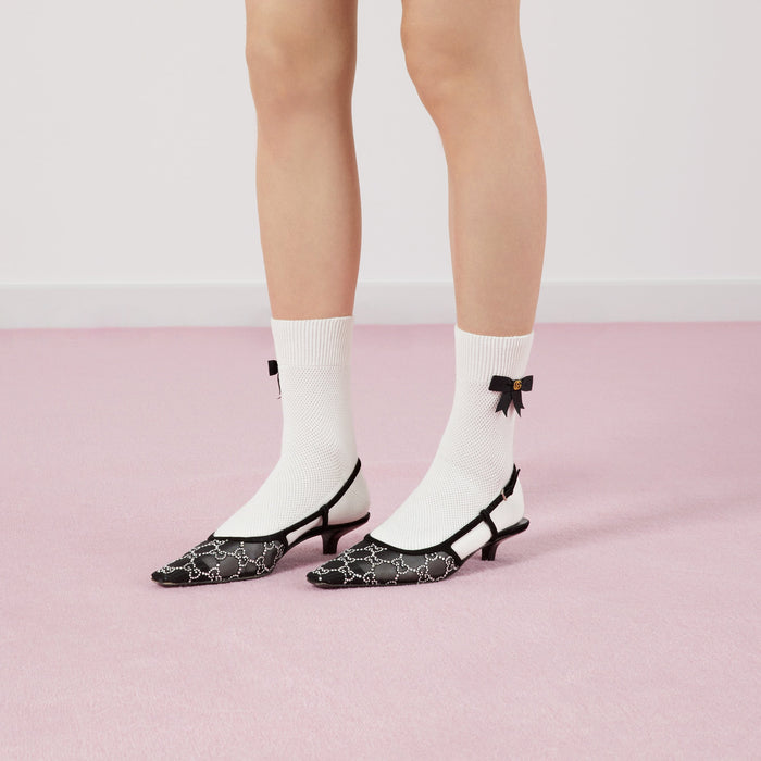 Gucci Slingback Pump Lace and Crystal