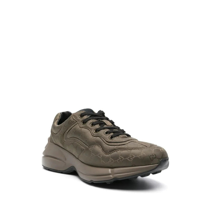 Gucci GG Supreme Monogram Rhyton Sneakers Bronze & Brown