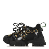 Gucci Flashtrek Mesh Calfskin Removable Crystals Sneakers Silver 1