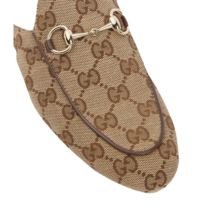 Gucci Princetown Crystal GG Mesh Mules Beige & Ebony