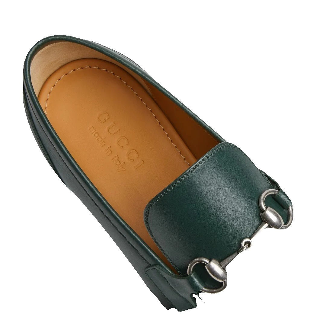 Gucci Jordaan Leather Loafer Green