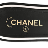 Chanel Lambskin Embroidered CC Mule Sandal 35 Black White 7