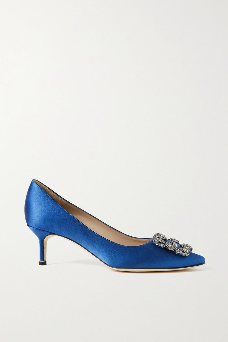 Manolo Blahnik Hangisi 50 Mule — Sky Blue