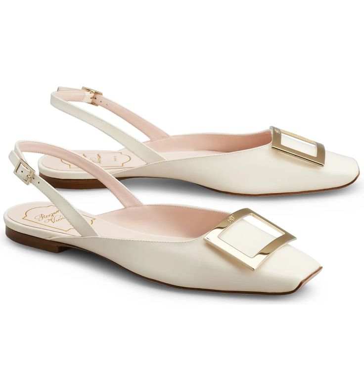 Roger Vivier TROMPETTE SLINGBACK FLATS IN PATENT LEATHER