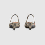 Gucci Horsebit Slingback Pump Brown and Blue 4