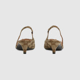 Gucci Horsebit Slingback Pump Brown and Blue 7