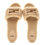 Fendi Baguette Shearling Slide in Beige Naturale 2