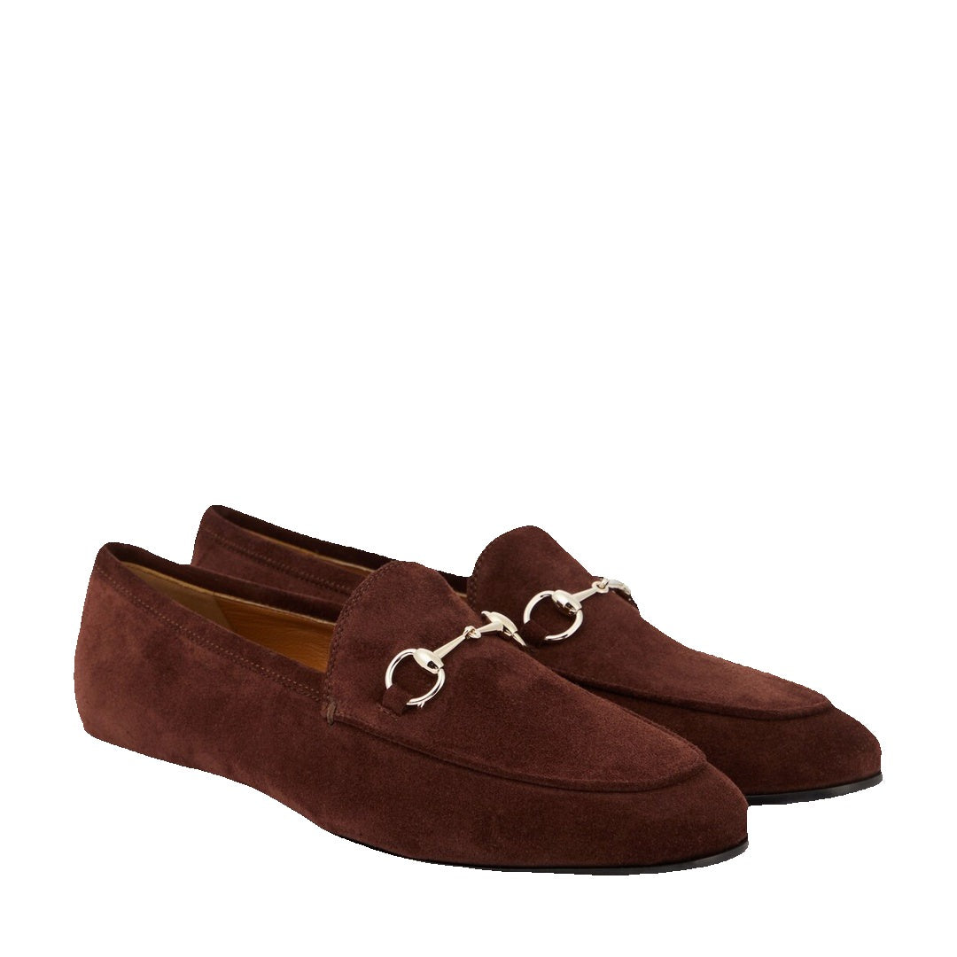 Gucci Jordaan Horsebit Loafers Brown