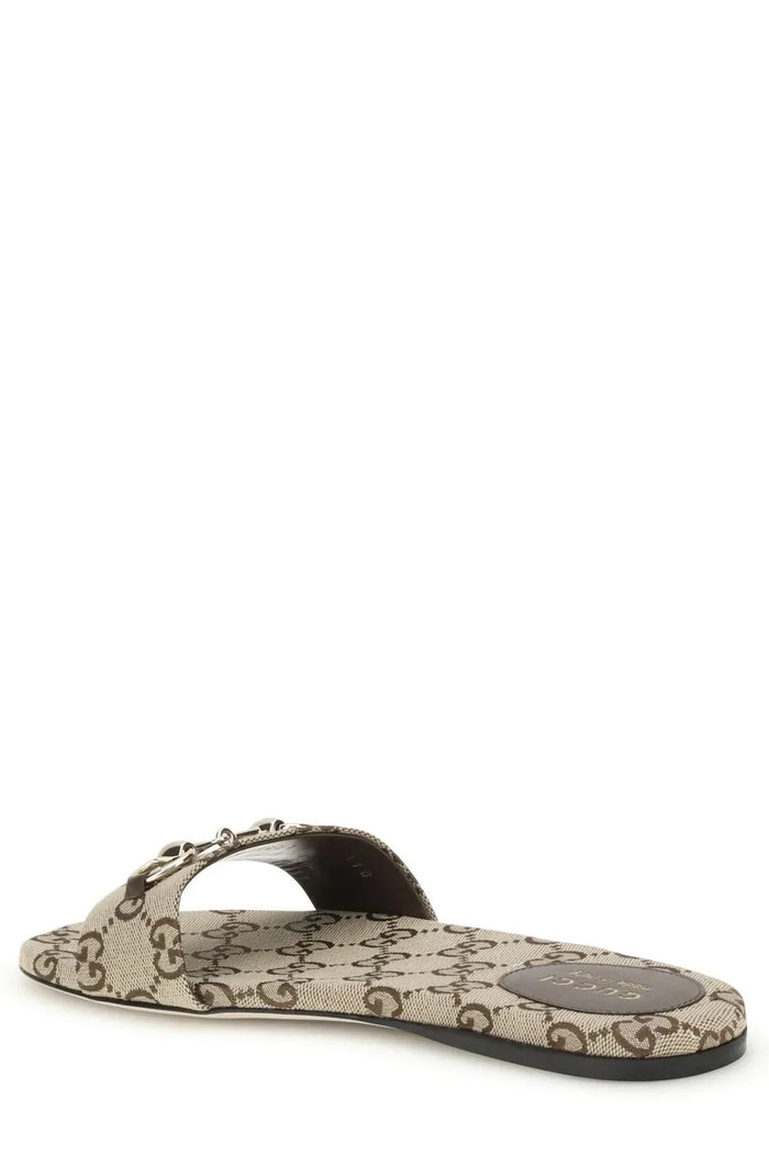 Gucci Slide Sandal With Horsebit Brown