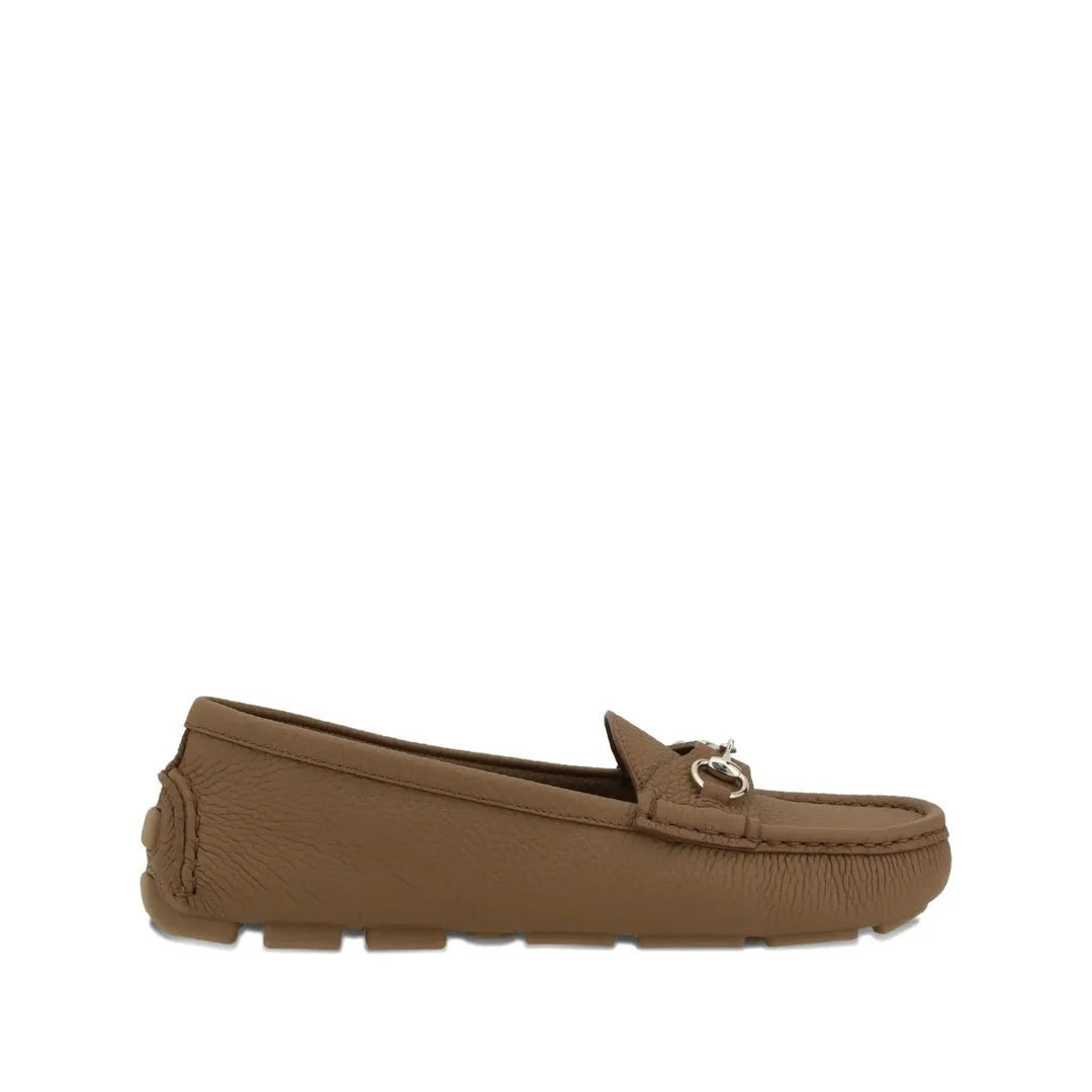 Gucci Horsebit-Embellished Webbing-Trimmed Suede Loafers Light Brown & Tan