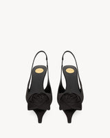 Saint Laurent Dakota Slingback Pumps In Satin Crepe 1