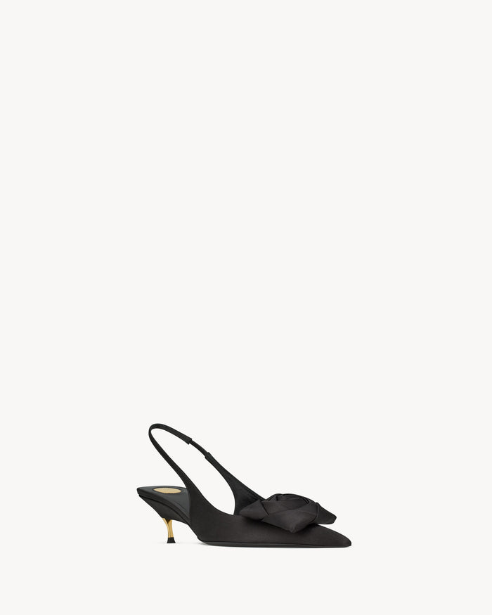 Saint Laurent Dakota Slingback Pumps In Satin Crepe