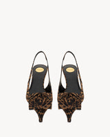 YSL Dakota Slingback Pumps In Leopard Silk Muslin 1