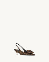 YSL Dakota Slingback Pumps In Leopard Silk Muslin 2
