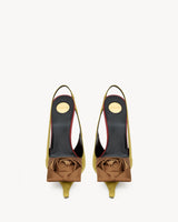 Saint Laurent Amalia Slingback Pumps In Satin Crepe 6