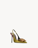 Saint Laurent Amalia Slingback Pumps In Satin Crepe 7