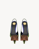 Saint Laurent Amalia Slingback Pumps In Satin Crepe 8